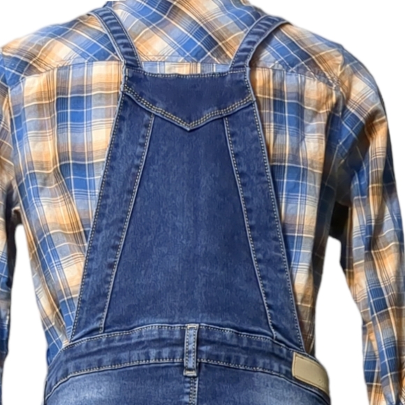 CORAL Blue Denim Overalls Dark Wash size 34 - Picture 9 of 14